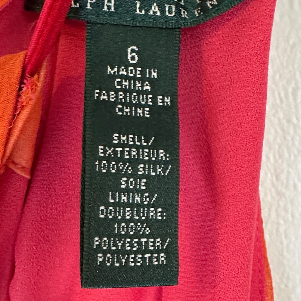 Ralph Lauren Vibrant Pink and Orange Silk Top - Picture 7 of 7